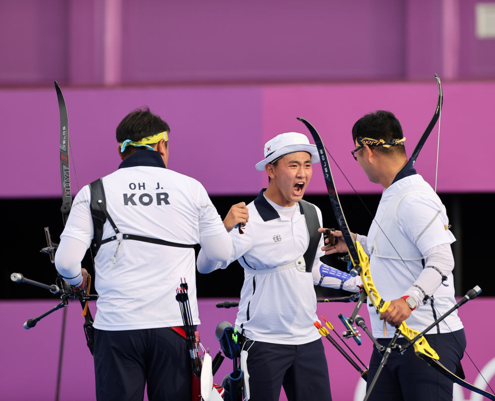 射箭男子团体共拼不畏轻举妄动